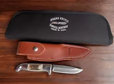 Fixed Blade Ruana Knife 5AD 4" Drop Point Sticker with Sheath/Zipper Case