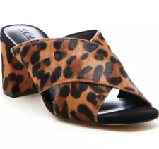 Sole Society So-Ganezah Tan/Black Leopard Haircalf 7.5M. New