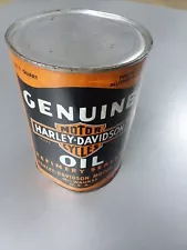 Harley Davidson 1940's Genuine Motorcycle Oil Can Metal 1 Full Quart 58W-9