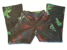 womens Bell Bottom leggings Yoga Green Leopard/Floral Print Small (26x30)No Tags