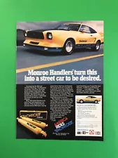 1977 FORD MUSTANG 2 ORIGINAL VINTAGE PRINT AD ADVERTISEMENT PRINTED MONROE SHOCK