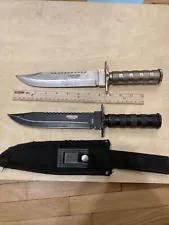 2 USED Defender Xtreme 8" Tactical COMBAT KNIVES. 2 HARD TO FIND KNIVES ON SALE!