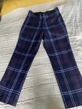 John Morrison Kiltmakers Mens Purple Plaid Trousers Waist 32 L30