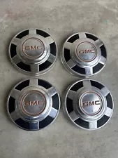 VTG 70's 80's GMC 3/4 1 Ton 12" Truck Suburban Dog Dish Hubcap GM Set Of 4