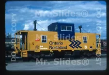 Original Slide ONR Ontario Northland Wide Vision Caboose 126 North Bay ON 1986