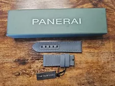 Panerai 22mm SHORT OEM Blue Canvas & Leather Recycled PET Strap for Tang Buckle