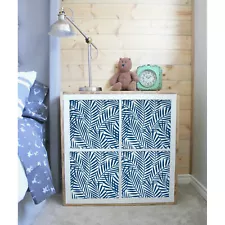 Decals for Kallax / Expedit IKEA Blue Palm Pattern Tropical Peel & Stick hack