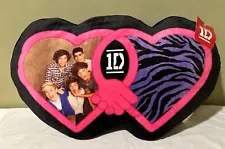 NEW Vintage 1D One Direction Double Heart Shaped Pillow RARE DESIGN 20”L x 12”H