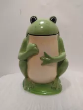 Green Ceramic Frog Bathroom Toilet Brush Holder