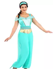 Women's Deluxe Disney Aladdin Princess Jasmine Jumpsuit Costume SIZE L (Used)