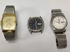 LOT SALE 3X Seiko SQ 5 Quartz / Automatic Mens Wrist Watches For Repair/Parts