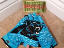 NIKE SUPERBAD 4.5 NFL CAROLINA PANTHERS #58 THOMAS DAVIS CUSTOM GLOVES, BLUE