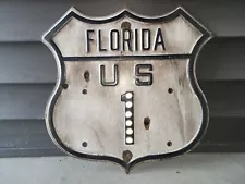 FLORIDA US ROUTE 1 HIGHWAY 1 STEEL SHIELD ROAD SIGN 16"