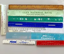 Lot Of Vintage Advertising Rulers Wooden, Plastic, Metal Ruler Lot Most USA {A4}