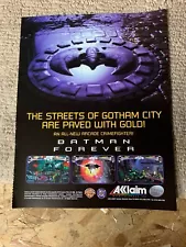 original ad 1996 11- 8 3/8'' Batman Forever AccLAIM ARCADE VIDEO GAME FLYER