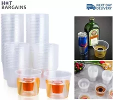 Jager Bomb Plastic Cups + Shot Glasses Reusable For Red bull Jägermeister