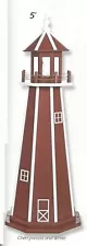 5-foot Poly Lumber Outdoor Lighthouse with LED Solar Light made in U.S.A.