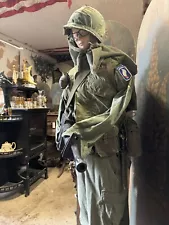 Vietnam War uniform & Helmet plus wepon all original period items not tbe M16A1