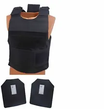 Level III AR500 Steel Body Armor Complete With Lightweight Vest - Black