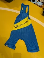 New ListingMinnesota Low Cut Men's Adult Small S Wrestling Singlet Mesh Blue Yellow