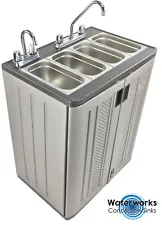 Mobile Concession Sink Portable Food Truck Trailer 4 Compartment Hand Wash Hot