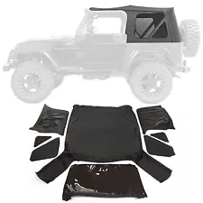 Black replacement Soft Top Tinted Windows FOR Jeep Wrangler TJ 1997-2006