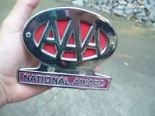 1950s Antique AAA Emblem Trunk lid auto award Vintage Chevy Ford Hot Rod gm bomb