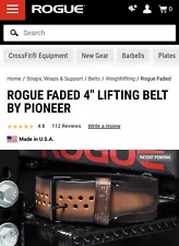 Rouge Weight Lifting Belt By Pioneer Size Large