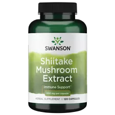 Swanson Shiitake Mushroom 4:1 Extract for Immunity Support 500 mg 120 Capsules