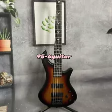 5 Strings Matt Tobacco Burst Electric Bass Guitar 2H Pickups Maple Neck for Sale