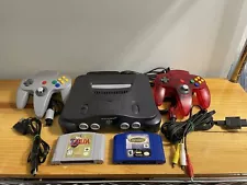 Nintendo 64 N64 bundle OEM 2 Controllers + Cables & THPS & Zelda Ocarina Of Time