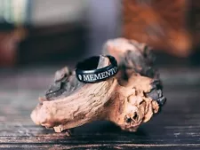 Black Memento Mori Ring Size 11 Stoic - Memento Mori Stainless Steel Skull Ring