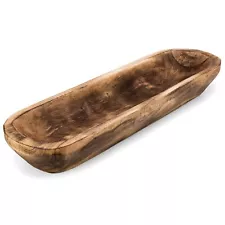 FANDOS Wooden Dough Bowl for Decor -17¾ in Long Dough Bowl Hand Carved Paulow...