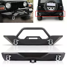 Front / Rear Bumper Winch Plate D-rings For 87-06 Jeep Wrangler TJ YJ