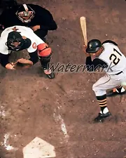 Pittsburgh Pirates Roberto Clemente at Bat Overhead View 8 X 10 Photo Picture