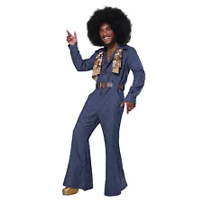 Mens 70'S Denim Jumpsuit Adult Halloween Costume