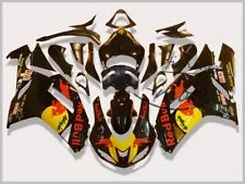 ABS Injection Fairing Kit For 2007-2008 Kawasaki Ninja ZX6R 636 Black Red T18 (For: 2008 Ninja ZX6R)