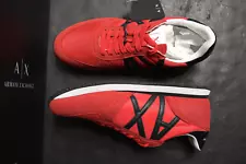 Armani Exchange A|X $120 Mens Low-Top Red Lace-Up Fashion Sneakers US 10 EU 43