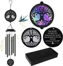 Solar Tree of Life Wind Chimes, Memorial Gift for Mom, Wind Chimes for Outside,