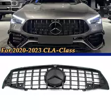 Black Front Upper Grille For Mercedes CLA-Class W118 2020-2023 CLA250 CLA45 AMG