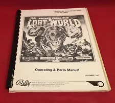 Bally Midway Escape From The Lost World Pinball Operating And Parts Manual