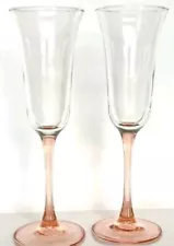 SALE Set of 2 Vintage Cristal D'arques AMERICANA ROSE Fluted Glasses 8⅝" EUC