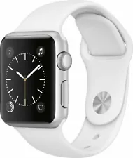 Apple Watch Series 1 38mm Aluminum Case White Sport Band Smart Watch MNNG2LL/A