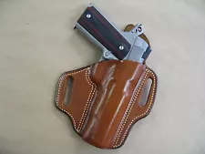 Rock Island 1911 5" OWB Leather 2 Slot Molded Pancake Belt Holster CCW TAN RH