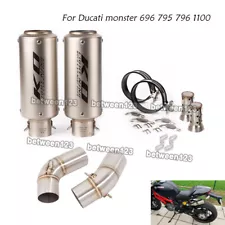 For Ducati monster 696 795 796 1100 Exhaust Muffler Pipe + Middle Link Pipe (For: 2010 Ducati Monster 696)