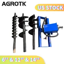 Skid Steer Hydraulic Heavy Duty Auger Frame Post Hole Digger With 6" & 12" & 14"