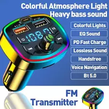 Bluetooth 5.0 Car Wireless FM Transmitter Adapter 2USB Charger SALE SELL