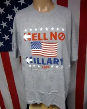 HELL NO HILLARY conservative T shirt '16 election pro-Trump lrg tee anti-Clinton