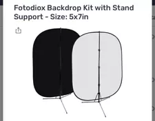 Fotodiox Backdrop Kit with Stand Support-size 5x7in- black