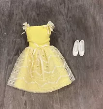 Vintage Barbie: Skipper 1964 Flower Girl #1904 Yellow Party Dress Shoes